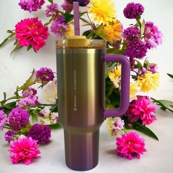 NEW Stanley x Starbucks Authentic Pink and Yellow Ombre Summer 2024 Edition - Picture 1 of 6